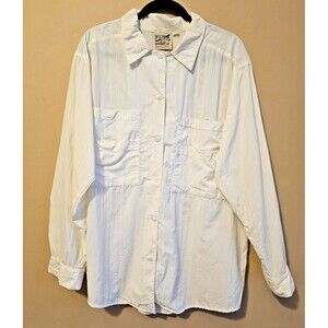 TravelSmith Women's long sleeve vented shirt, white, hiking size XL